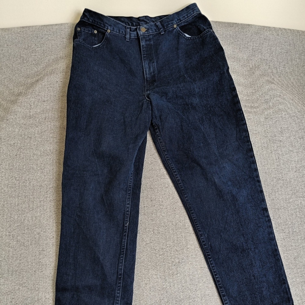 Chic Straight Leg Jeans Womens 18 Dark Wash Excellent Vintage High Rise Cotton